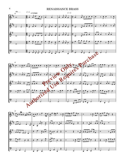 Renaissance Brass for Brass Quintet