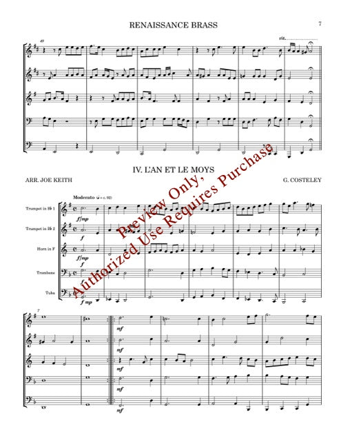 Renaissance Brass for Brass Quintet