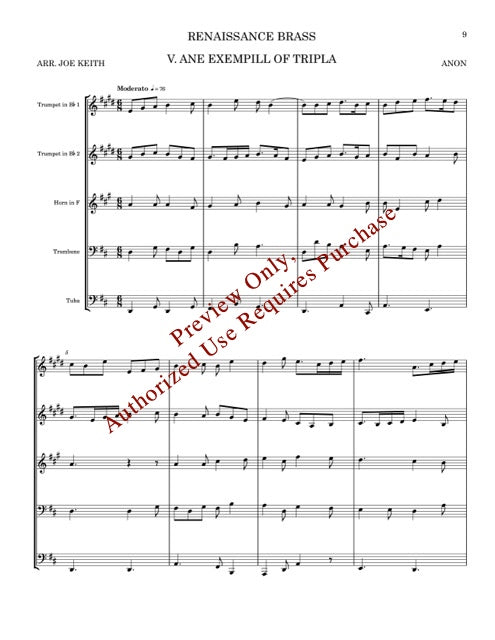 Renaissance Brass for Brass Quintet
