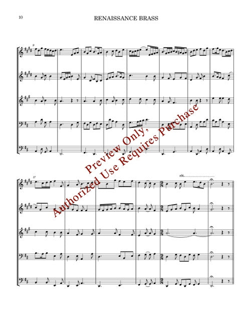 Renaissance Brass for Brass Quintet