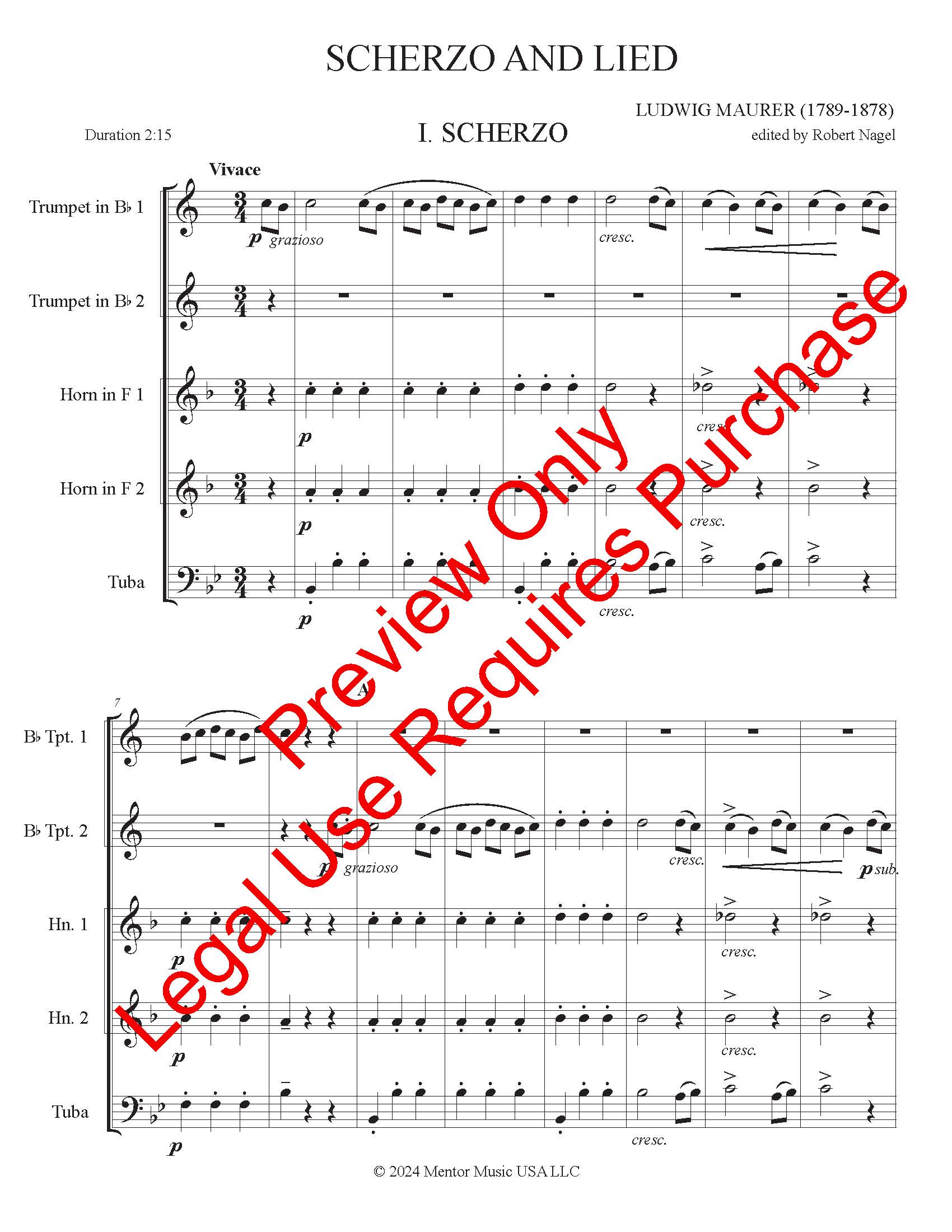Scherzo and Lied for Brass Quintet