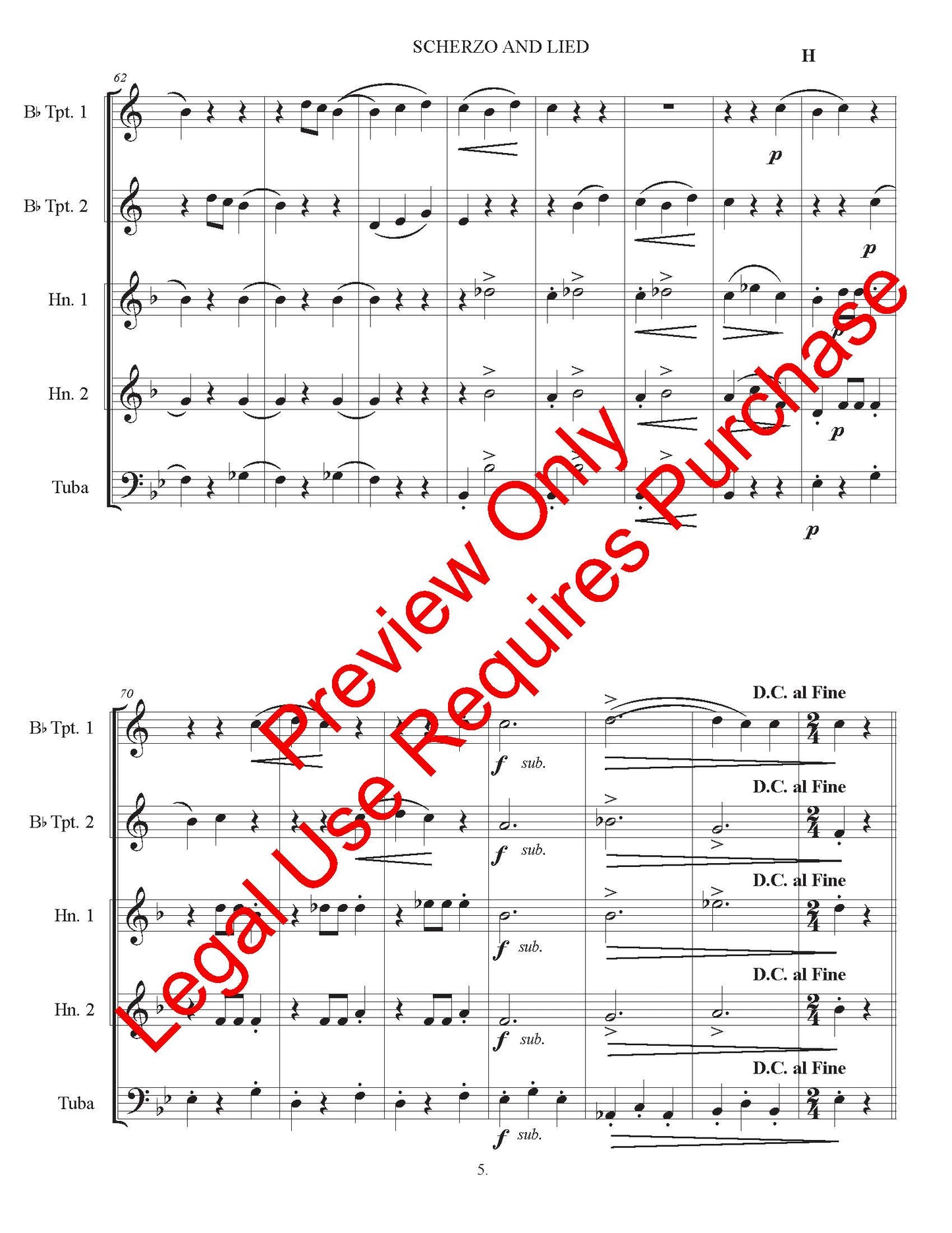Scherzo and Lied for Brass Quintet