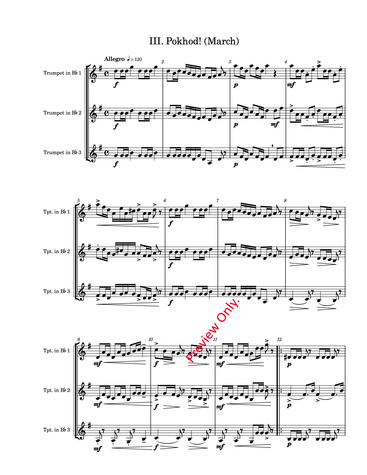 Three Pieces for Trumpet Trio (Victor Kosienko)