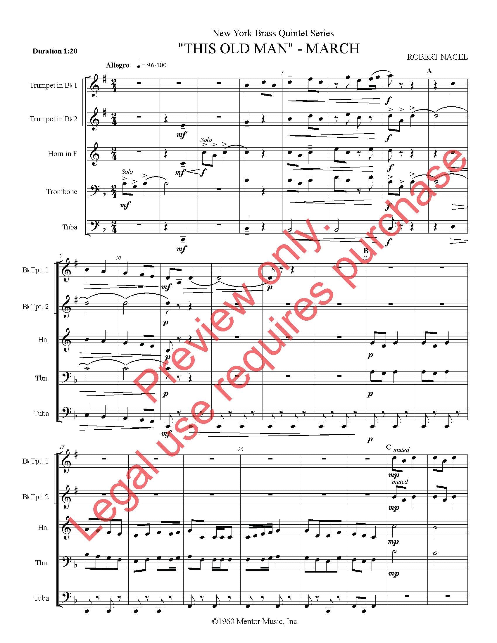 This Old Man March - Brass Quintet