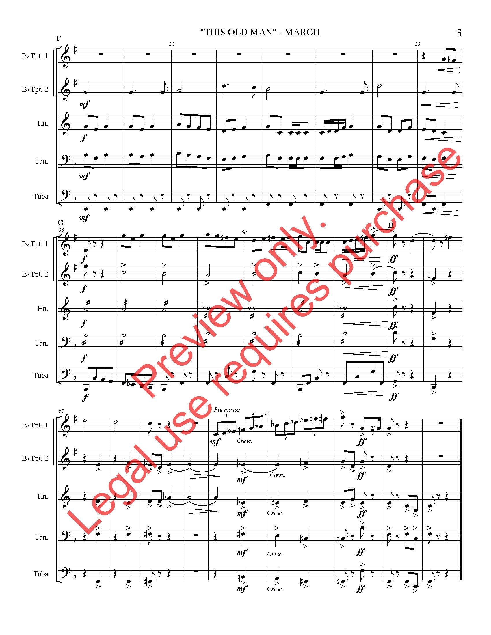 This Old Man March - Brass Quintet
