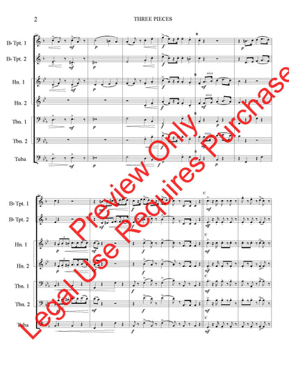 Three Pieces (Ludwig Maurer) - Brass Quintet