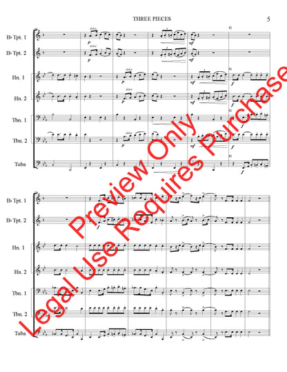 Three Pieces (Ludwig Maurer) - Brass Quintet
