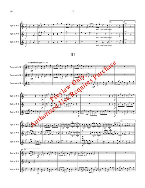 Trumpet Suite in C by Handel (for Trumpet Trio)