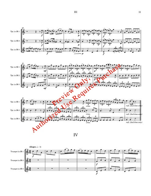 Trumpet Suite in C by Handel (for Trumpet Trio)