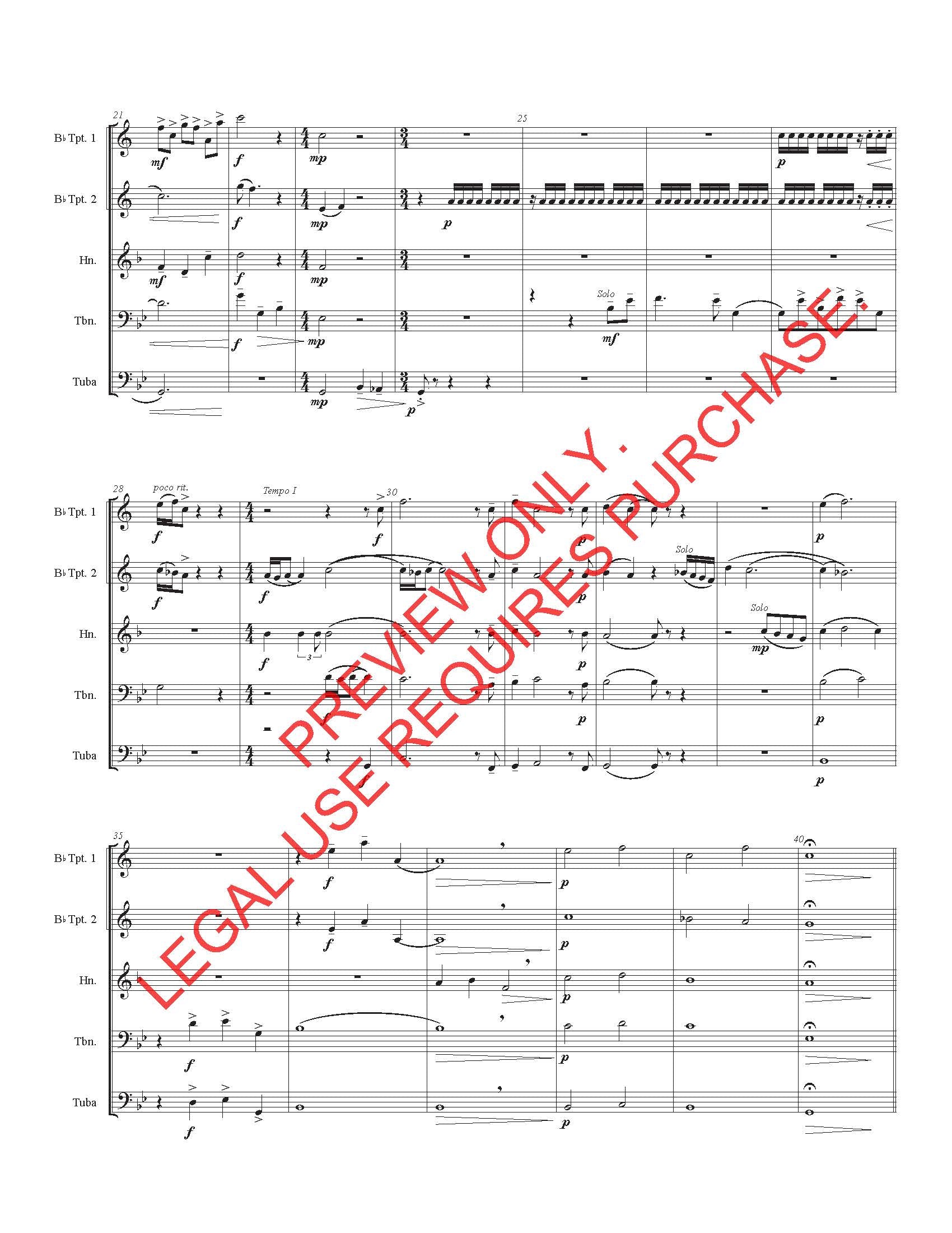 Four Movements for Five Brass (1957) Collier Jones (Full Score only)