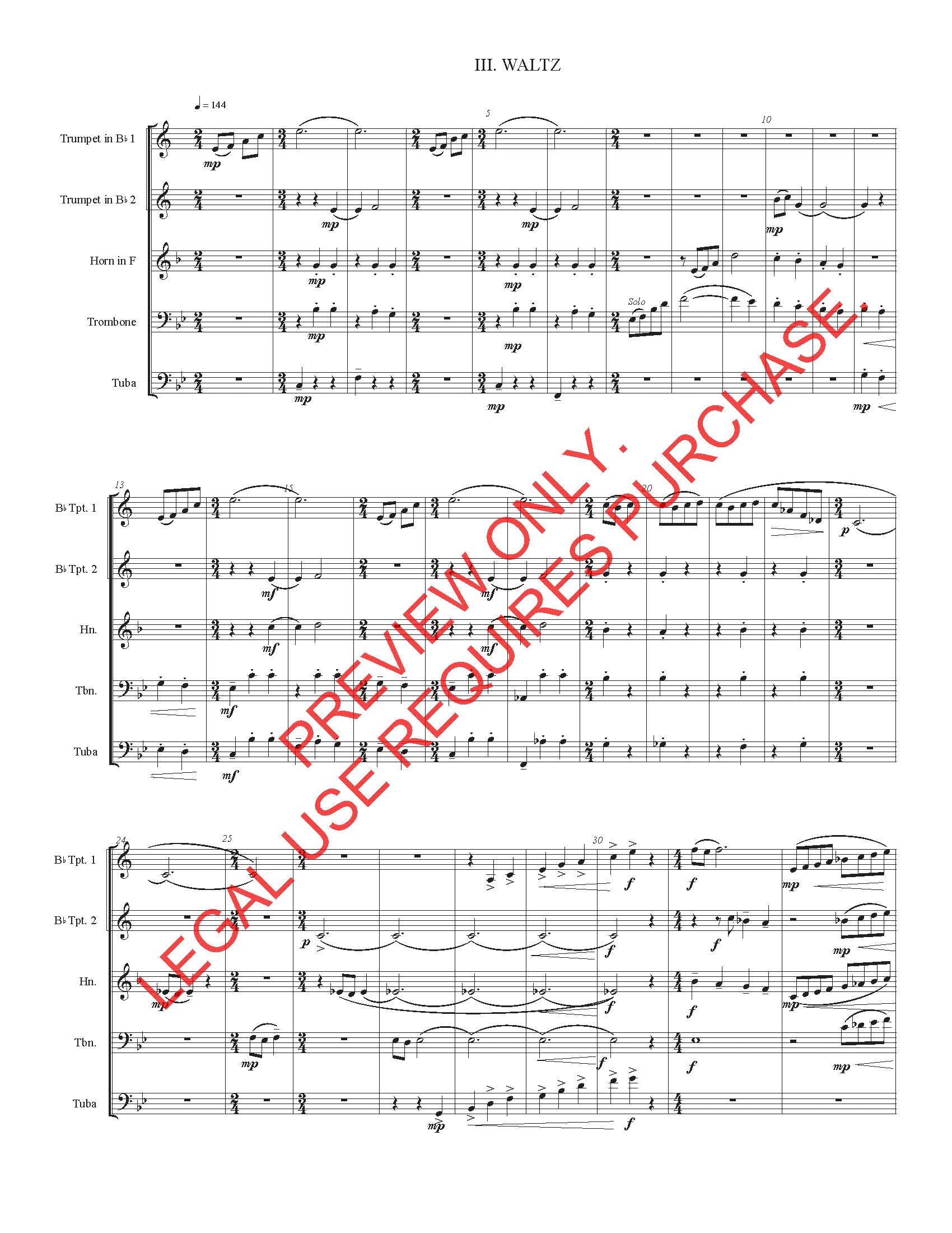 Four Movements for Five Brass (1957) Collier Jones (Full Score only)