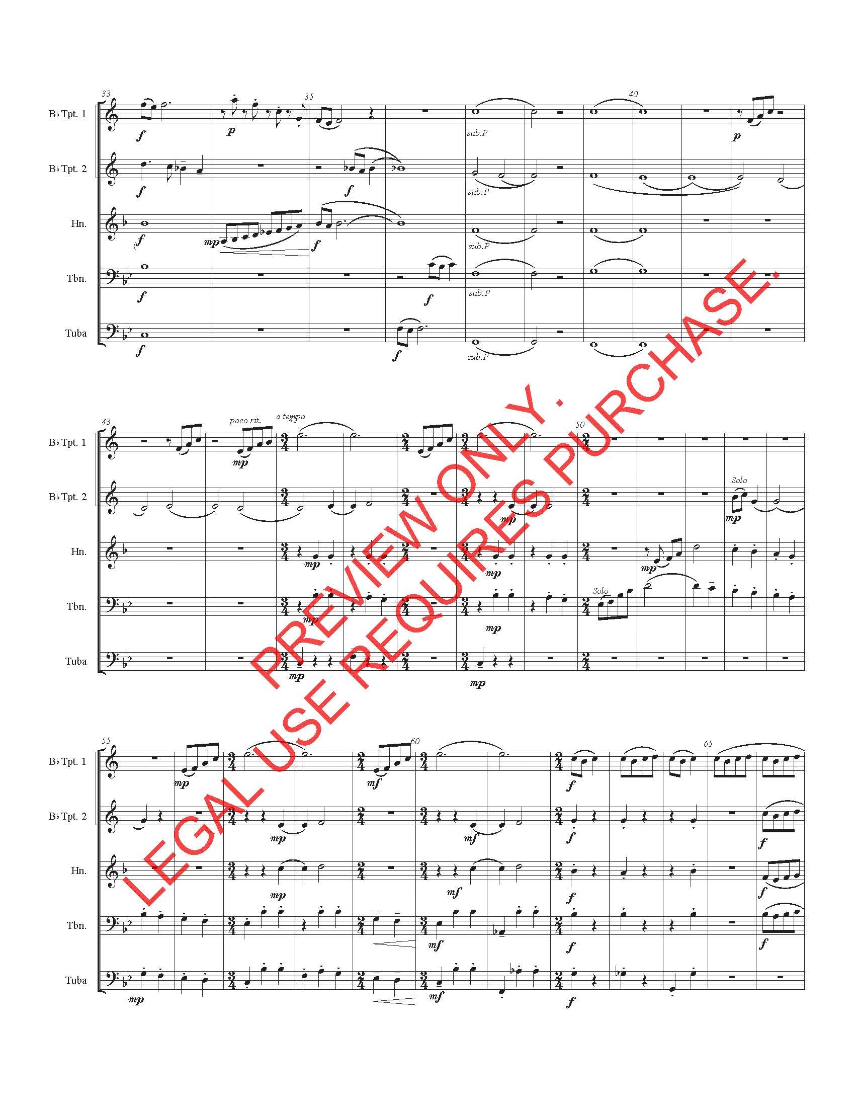 Four Movements for Five Brass (1957) Collier Jones (Full Score only)