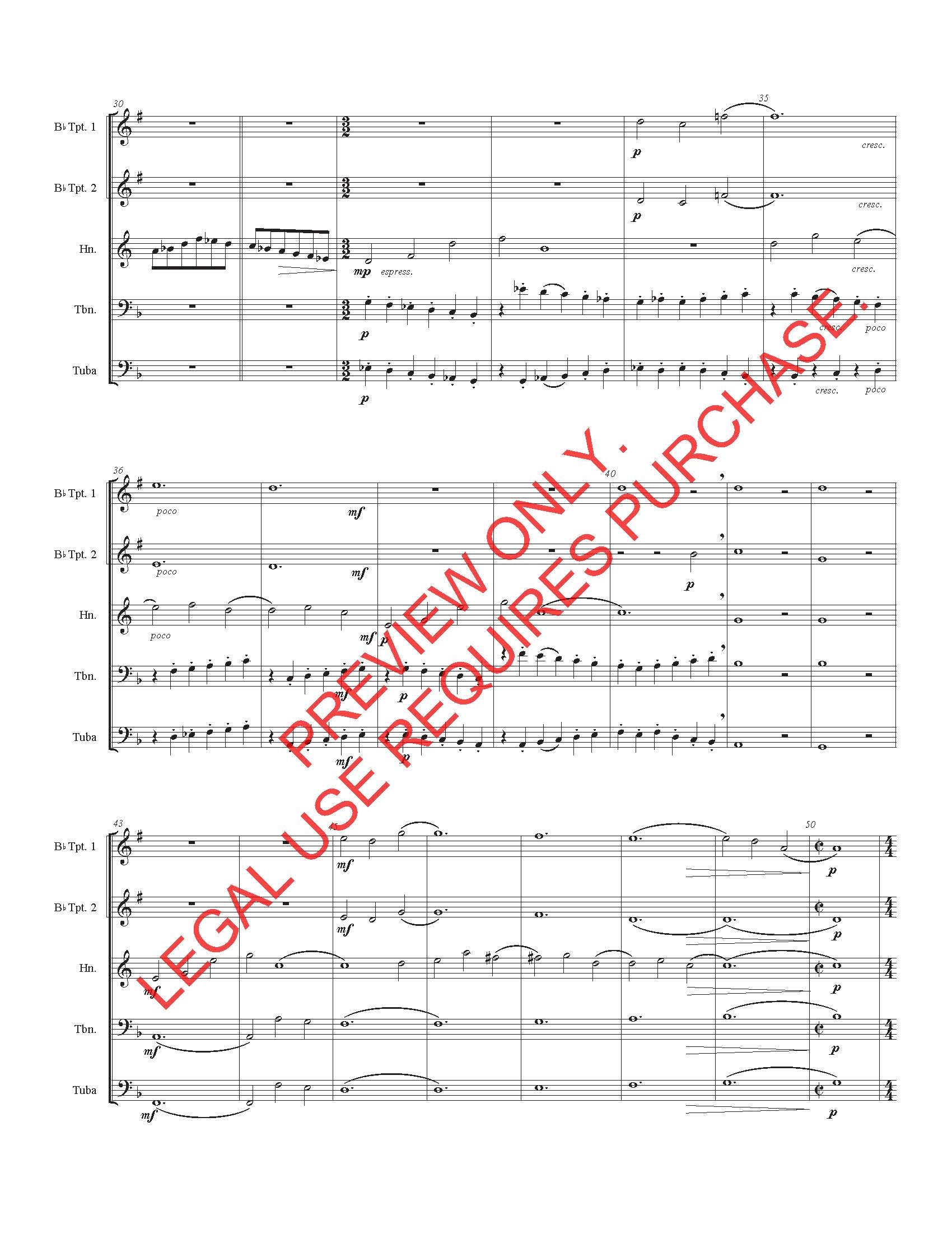 Four Movements for Five Brass (1957) Collier Jones (Full Score only)