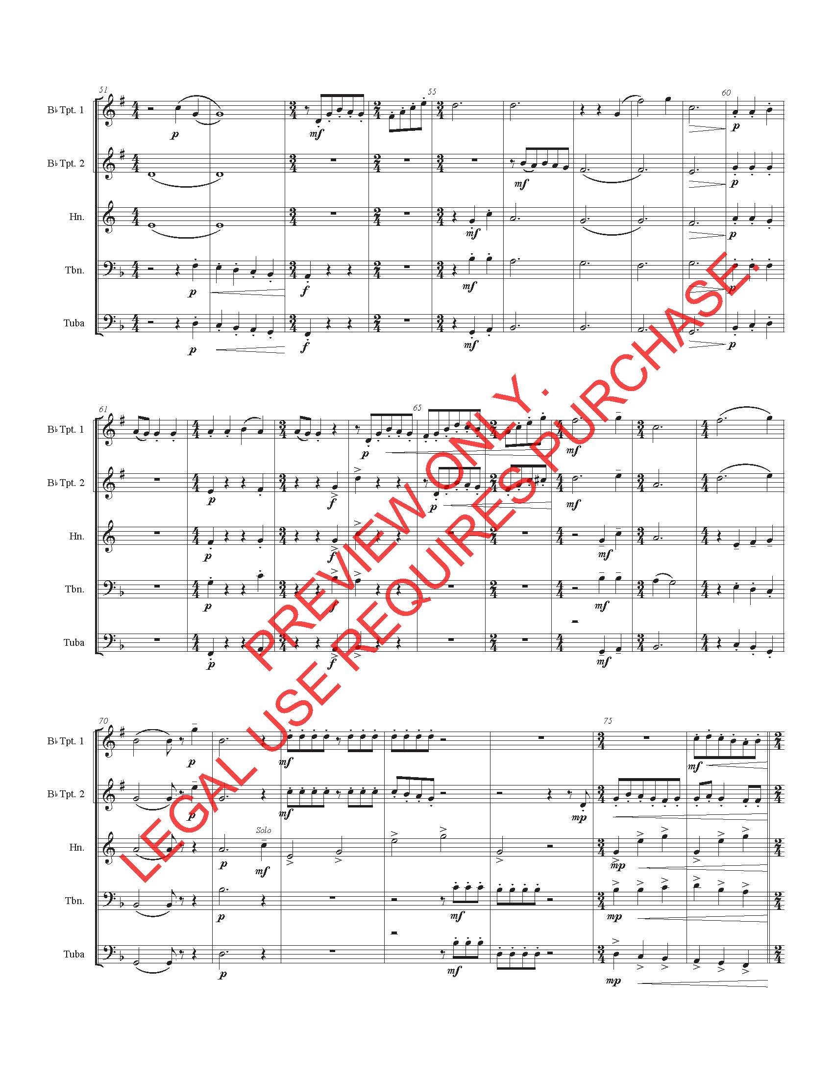 Four Movements for Five Brass (1957) Collier Jones (Full Score only)