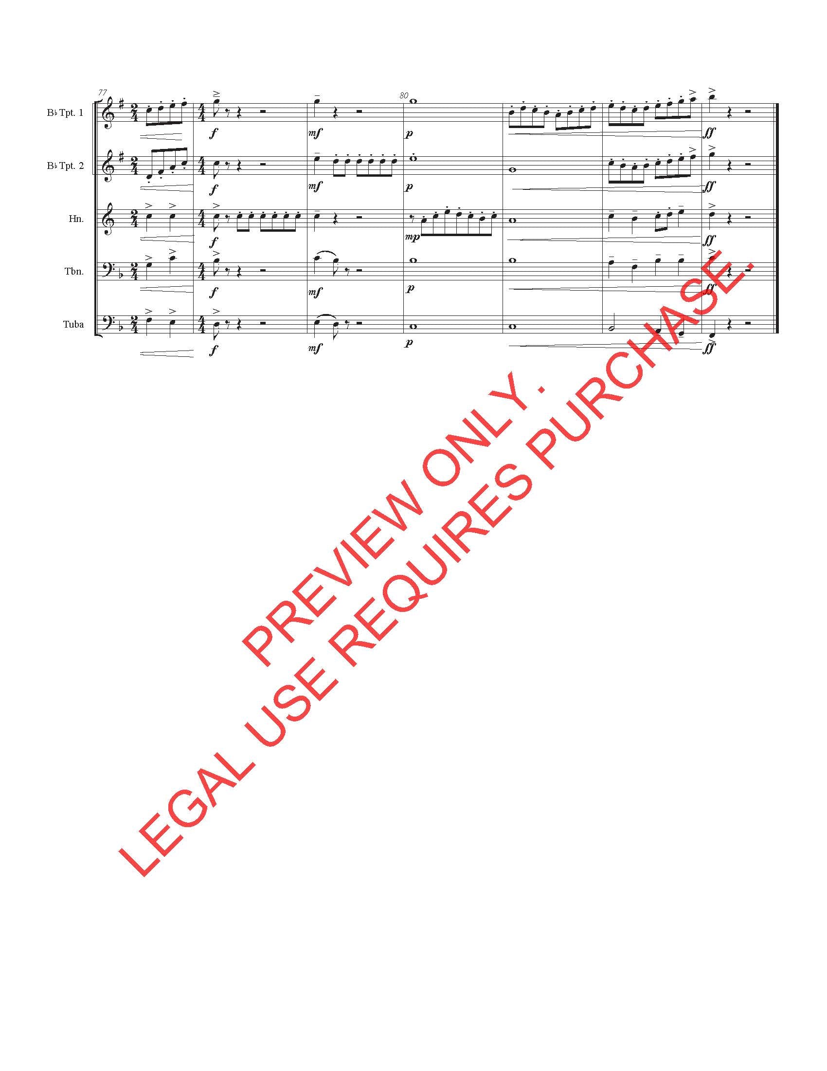 Four Movements for Five Brass (1957) Collier Jones (Full Score only)